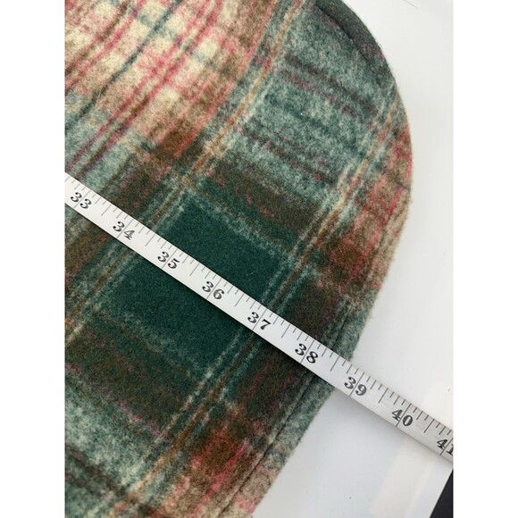 Maurices Green Plaid Longline Shacket Button Down Collared Rib Cuff Women Medium - Picture 13 of 13